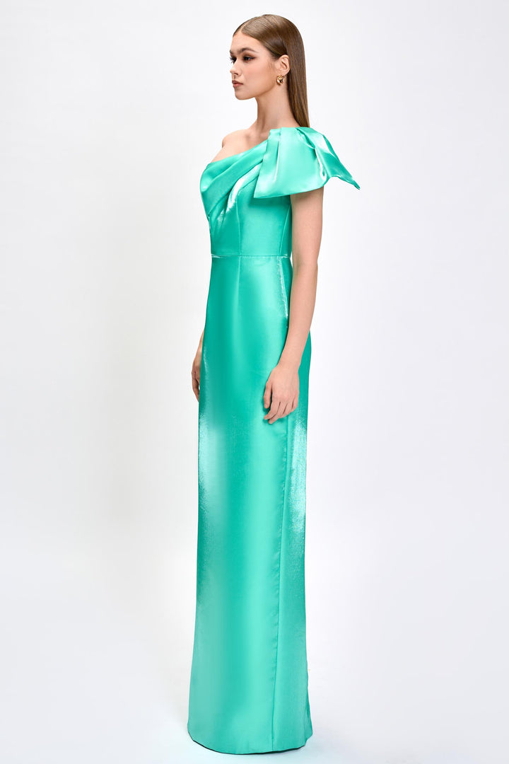 Talitha One Shoulder Maxi Dress in Aqua