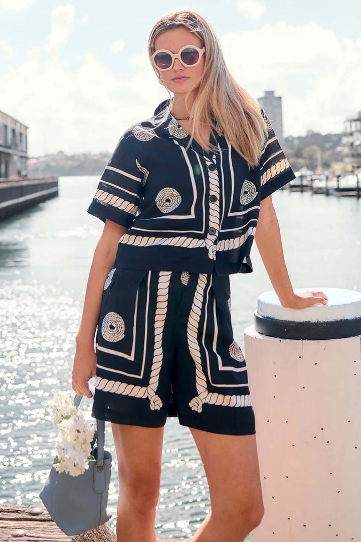 Tangled Shirt in Black Pebble