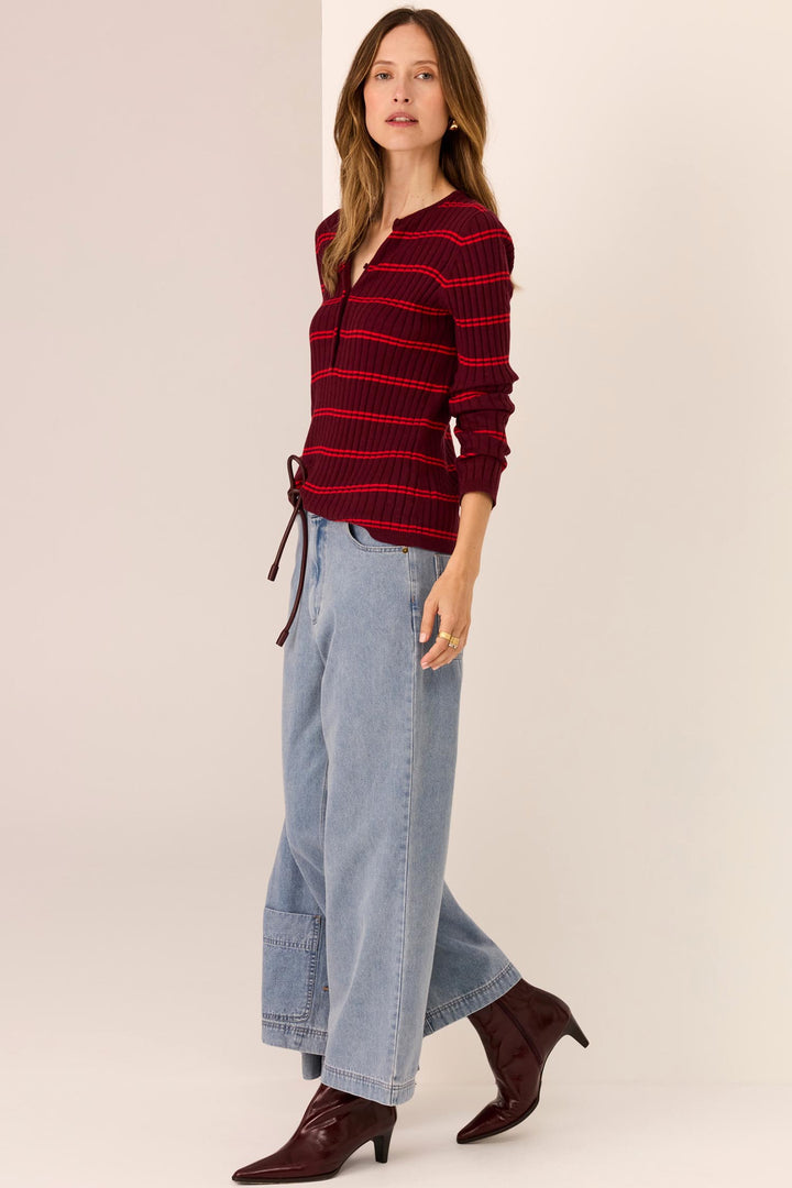 Tate Henley in Merlot/ Red Stripe