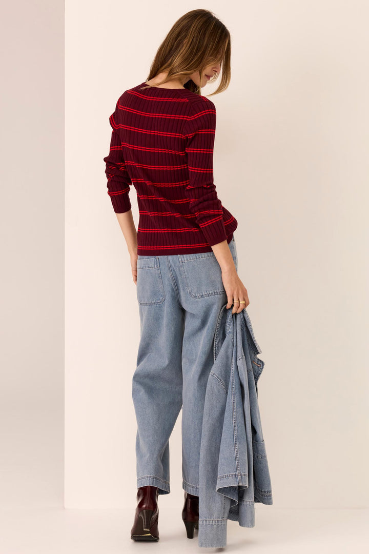 Tate Henley in Merlot/ Red Stripe