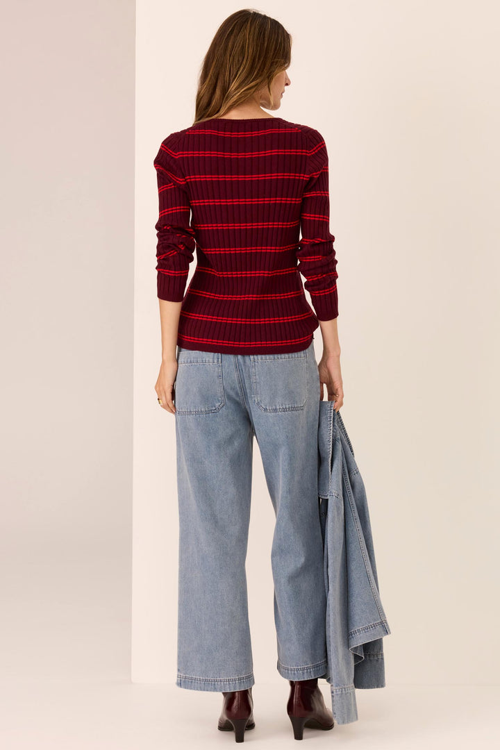 Tate Henley in Merlot/ Red Stripe
