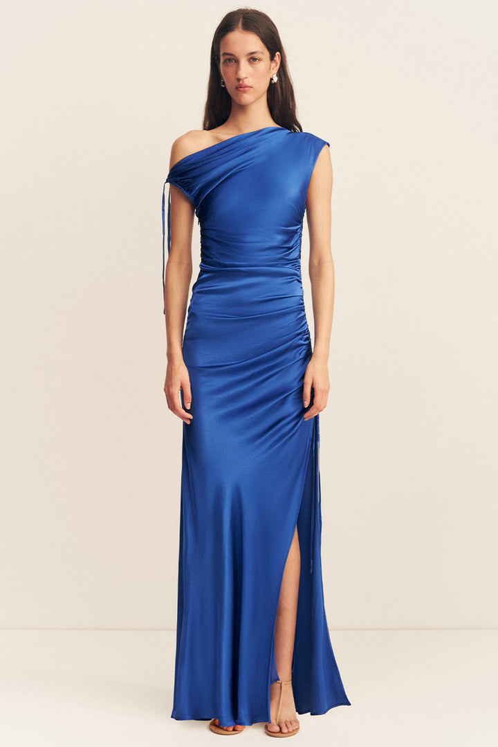 Tatum Gathered Maxi Dress in Ultramarine