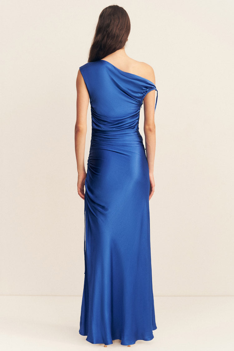 Tatum Gathered Maxi Dress in Ultramarine
