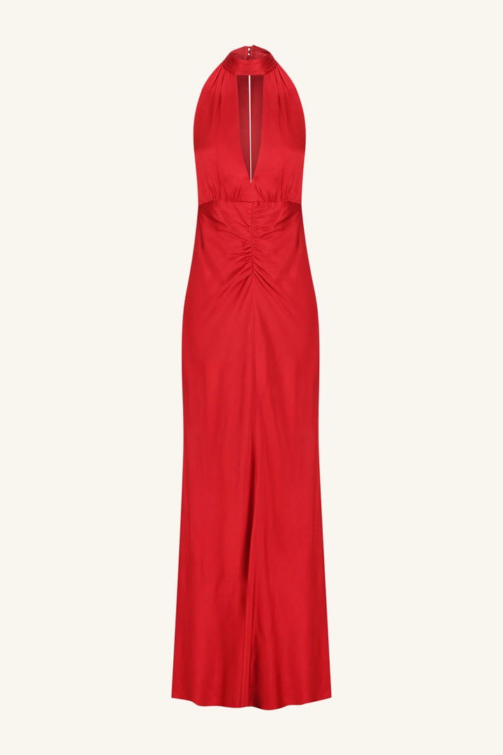Tatum Halter Neck Maxi Dress in Grenadine
