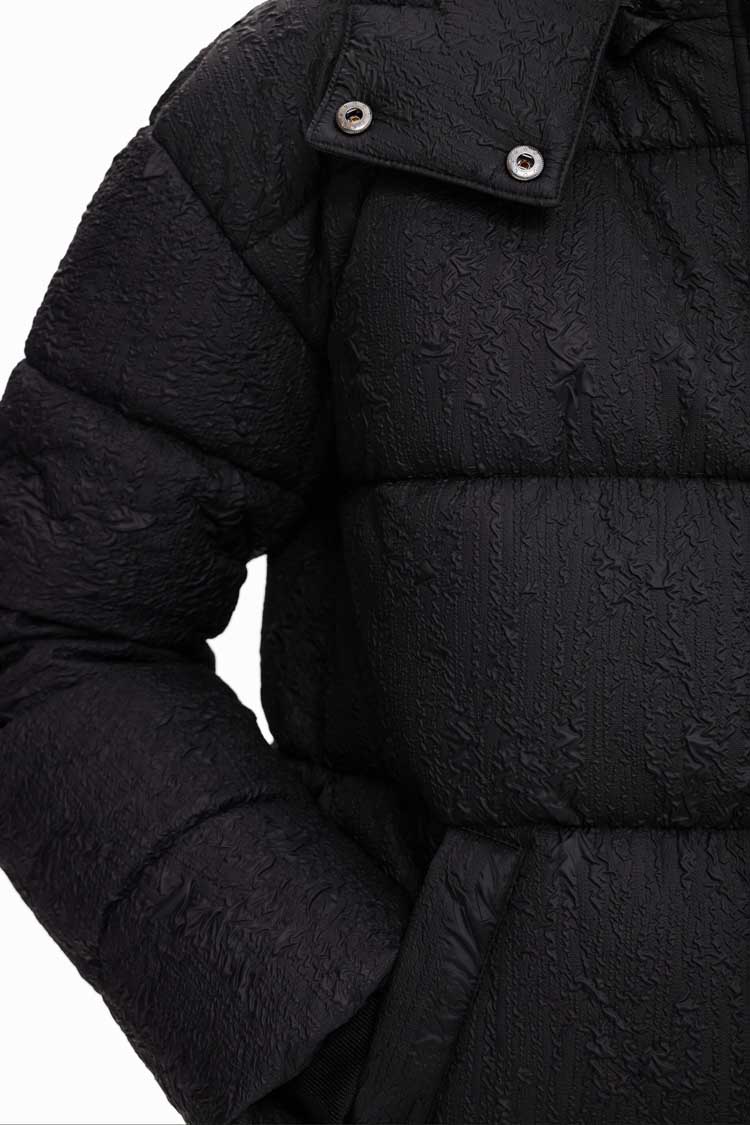 Textured Padded Jacket in Black | FINAL SALE