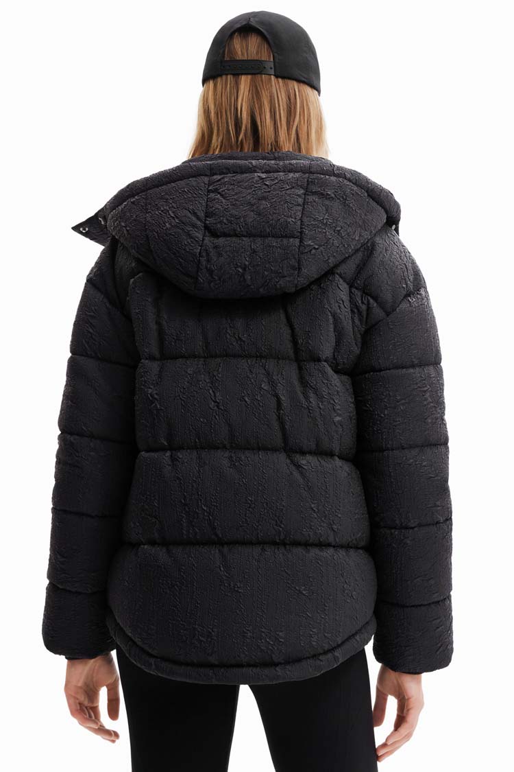Textured Padded Jacket in Black | FINAL SALE