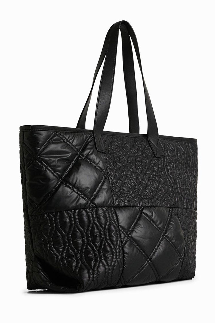 Textured Patchwork Shopper Bag
