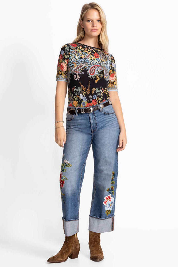 Janie Fav Boat Neck Tee in Leto
