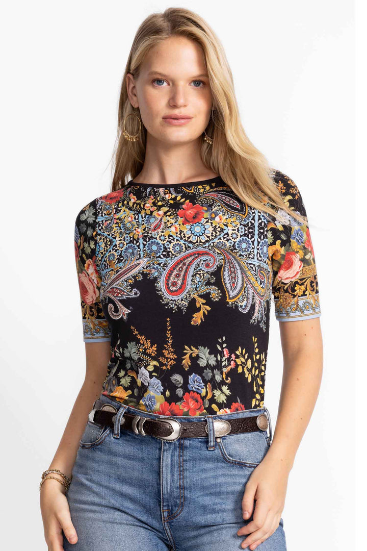 Janie Fav Boat Neck Tee in Leto