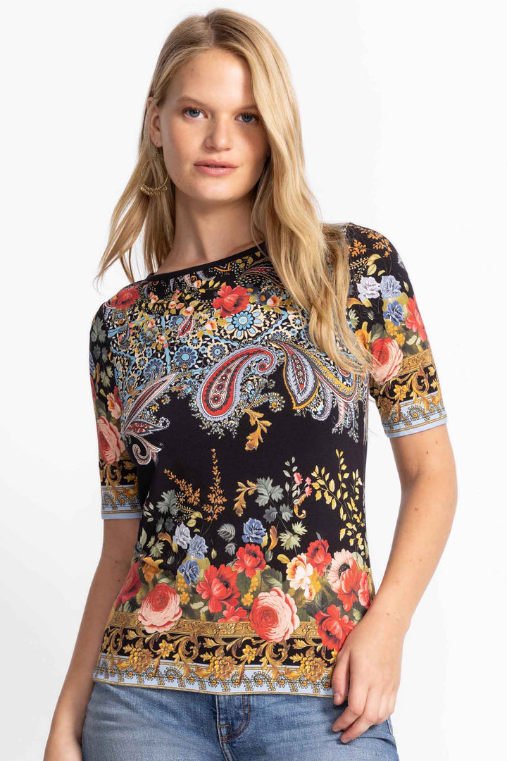 Janie Fav Boat Neck Tee in Leto