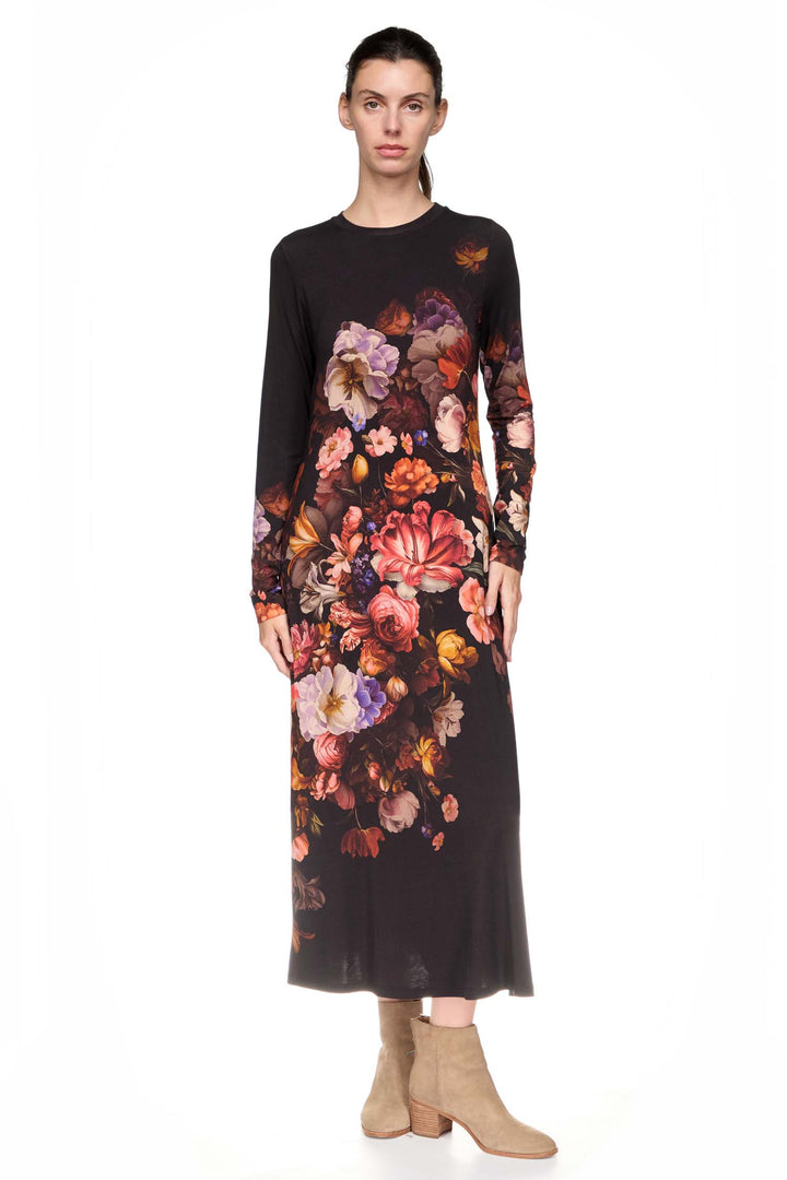 Janie Fav Long Sleeve Midi Dress in Beckett Blooms