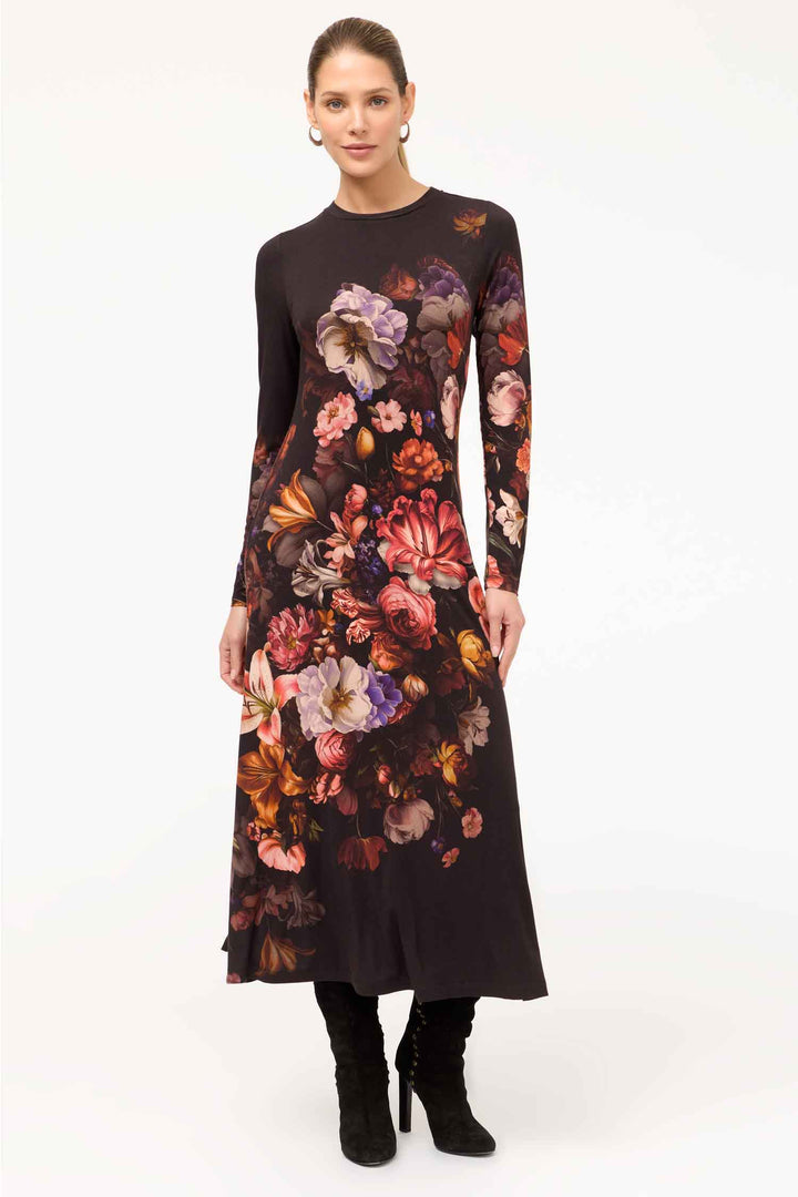 Janie Fav Long Sleeve Midi Dress in Beckett Blooms