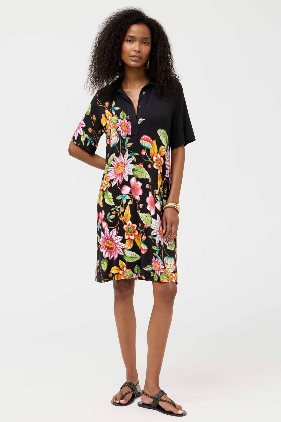 Janie Favourite Polo Swing Dress in Orlaya Black