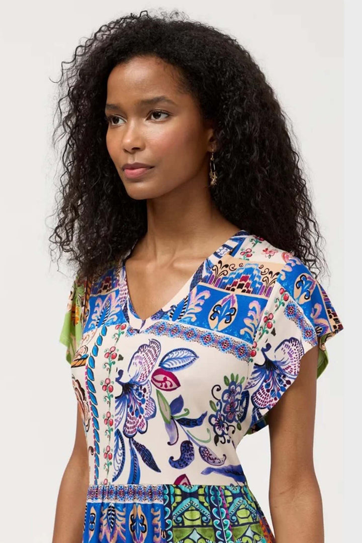 Janie Fav Tiered Tea Length Dress in Armeri