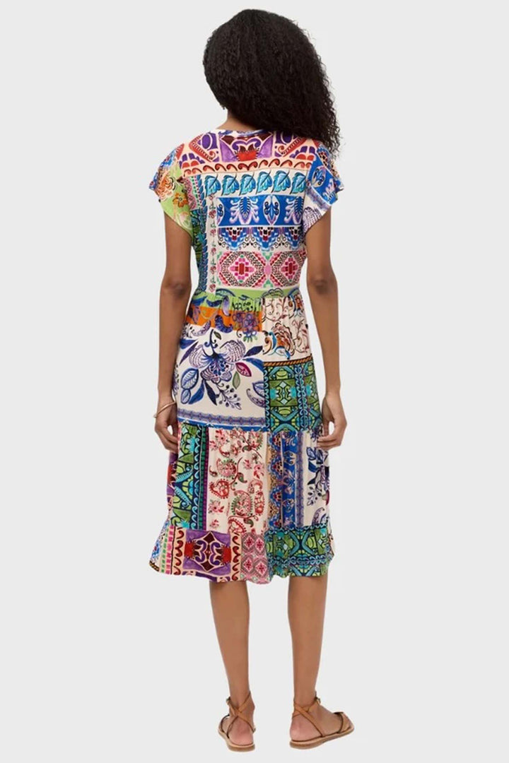 Janie Fav Tiered Tea Length Dress in Armeri
