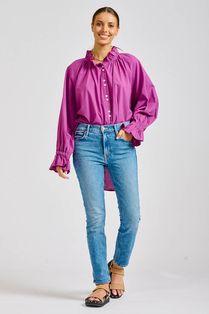 The Mia Easy Flow Shirt in Magenta