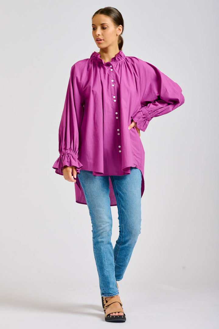 The Mia Easy Flow Shirt in Magenta