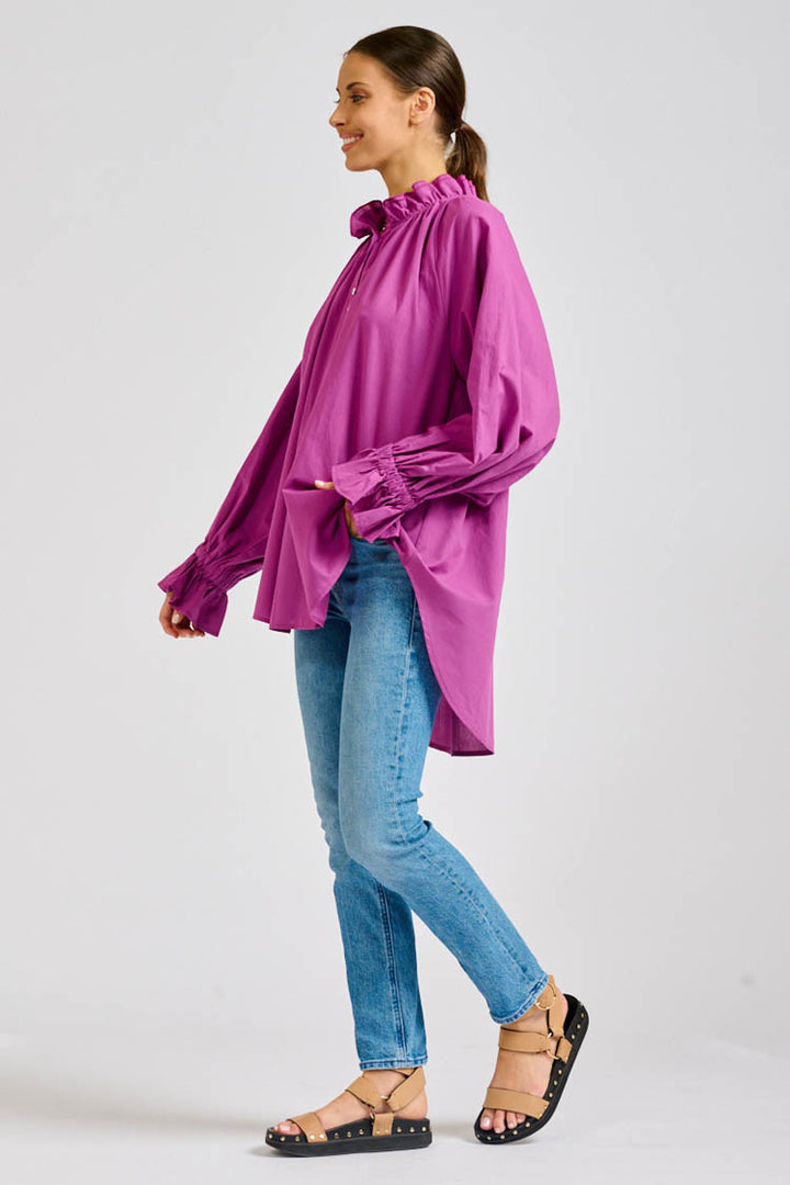 The Mia Easy Flow Shirt in Magenta