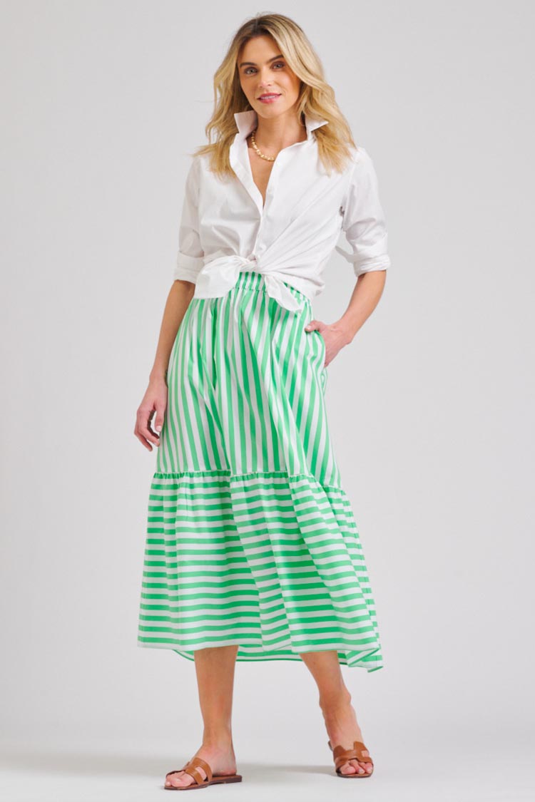 The Nina Elasticised Skirt in Green