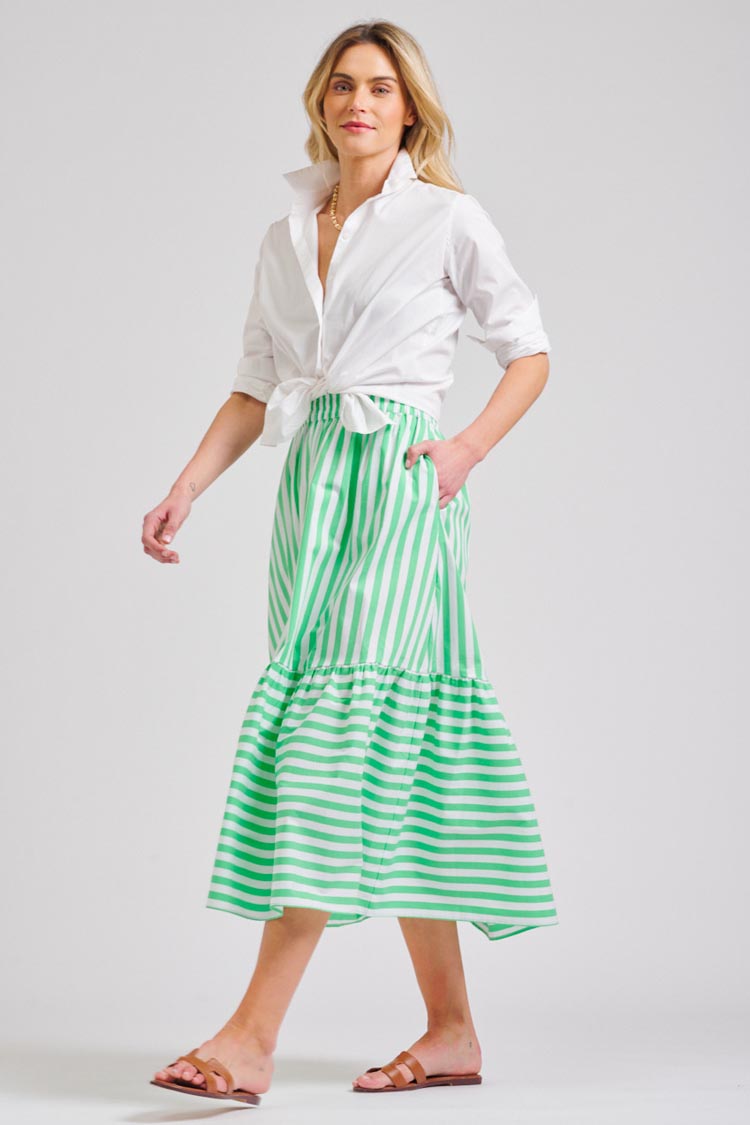 The Nina Elasticised Skirt in Green