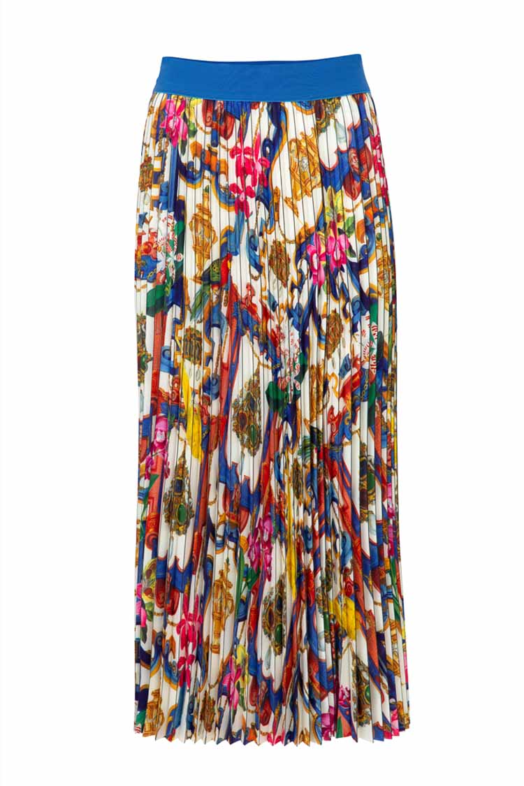 Turn Up The Pleat Maxi Skirt in White