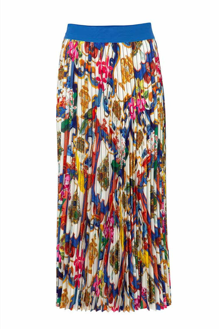 Turn Up The Pleat Maxi Skirt in White