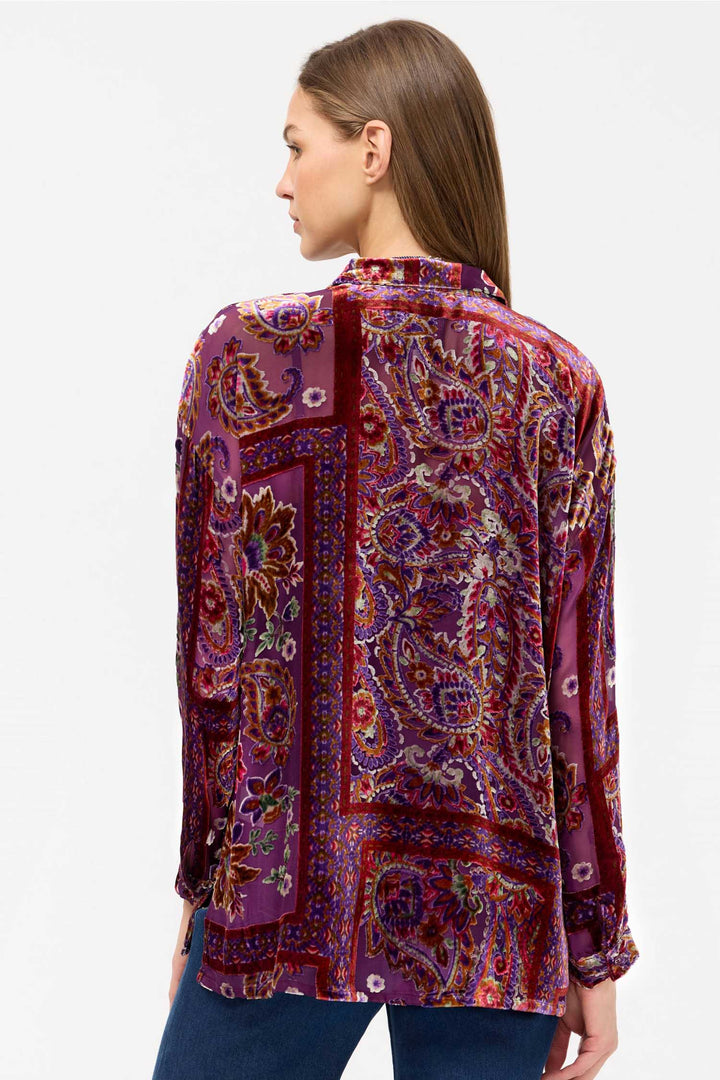 Slim Audrey Collared Shirt in Domitila Burnout