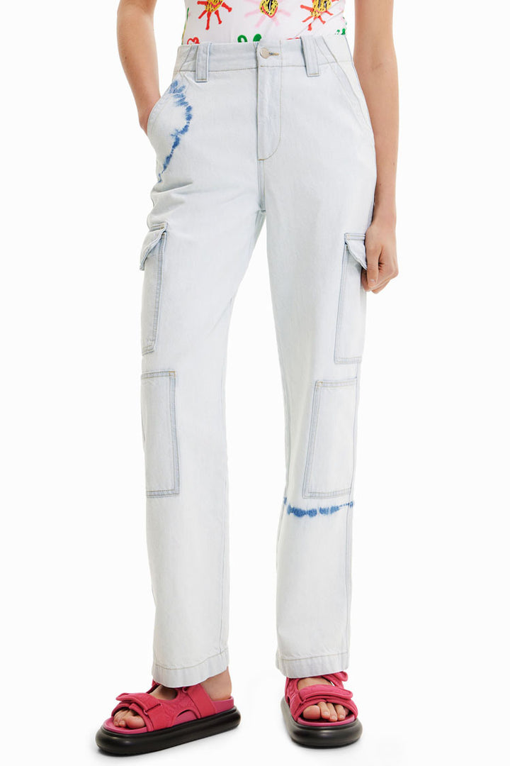 Tie-dye Cargo Washed Jeans | FINAL SALE
