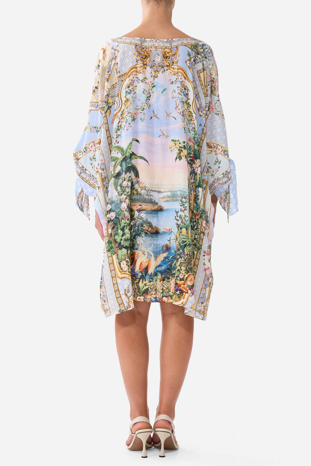 Tie Sleeve Short V Neck Kaftan in Sisi Society