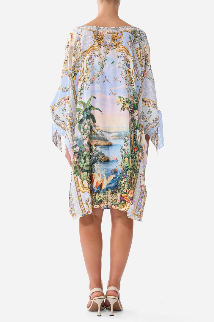 Tie Sleeve Short V Neck Kaftan in Sisi Society