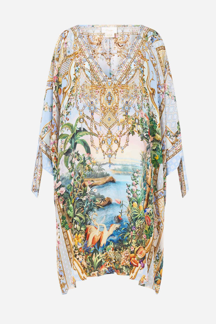 Tie Sleeve Short V Neck Kaftan in Sisi Society