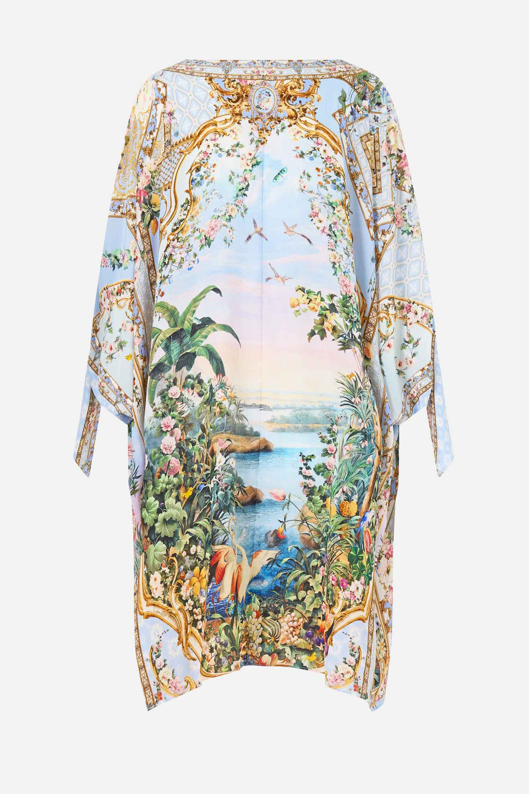 Tie Sleeve Short V Neck Kaftan in Sisi Society