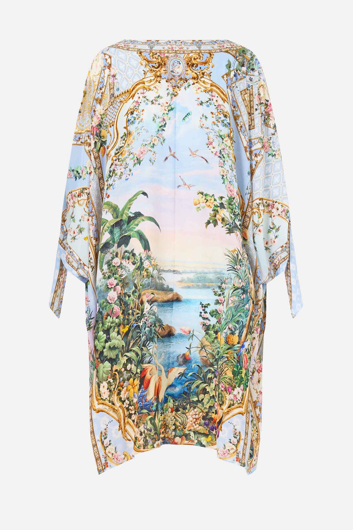 Tie Sleeve Short V Neck Kaftan in Sisi Society