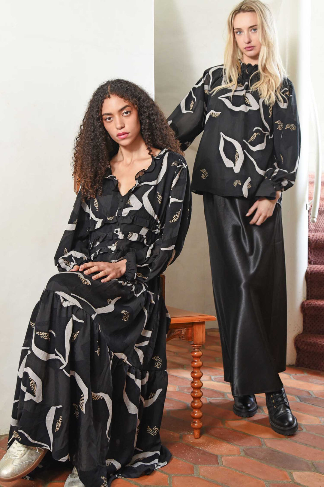 Tier Me Out Dress in Black