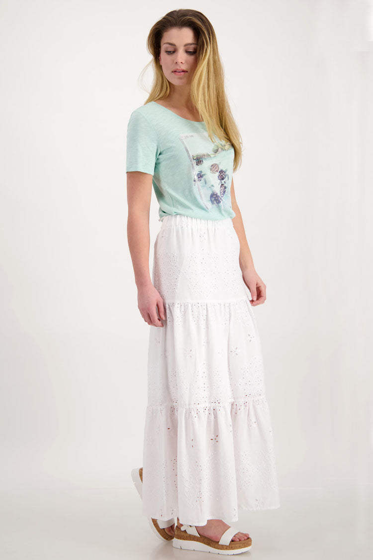 Tiered Lace Maxi Skirt in White | FINAL SALE