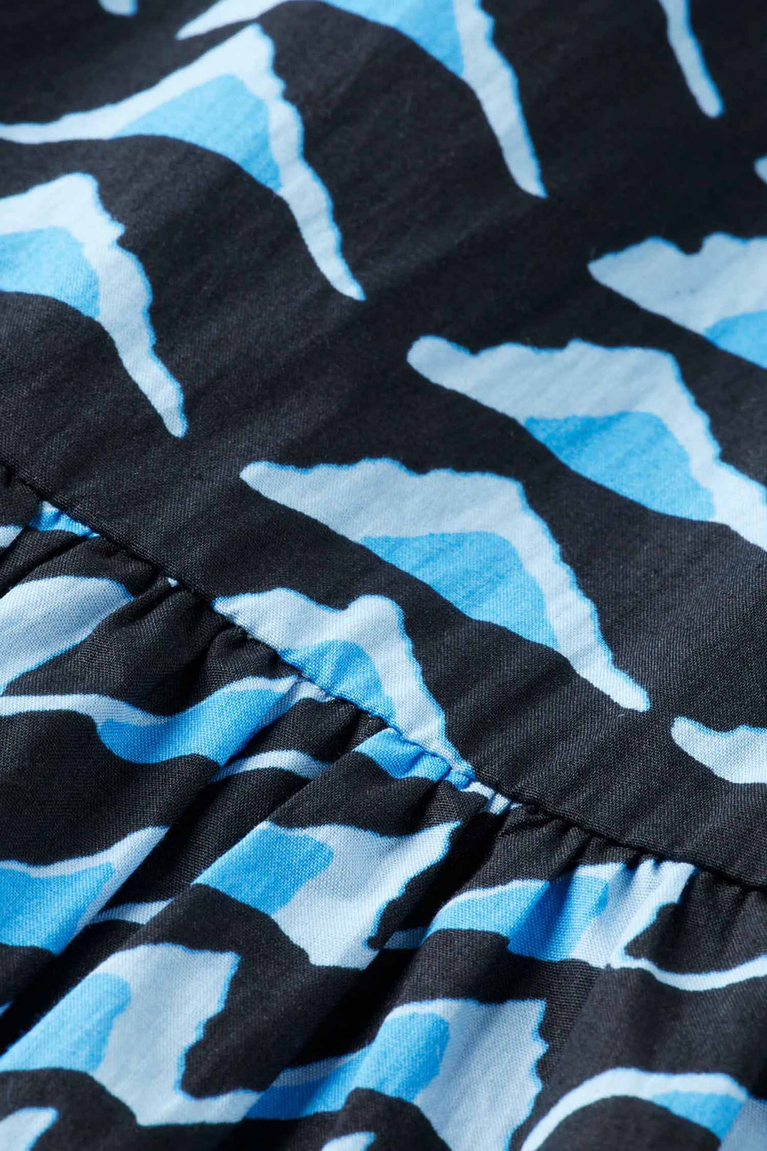 Tiered Poplin Midi Dress in House of Mirrors Blue