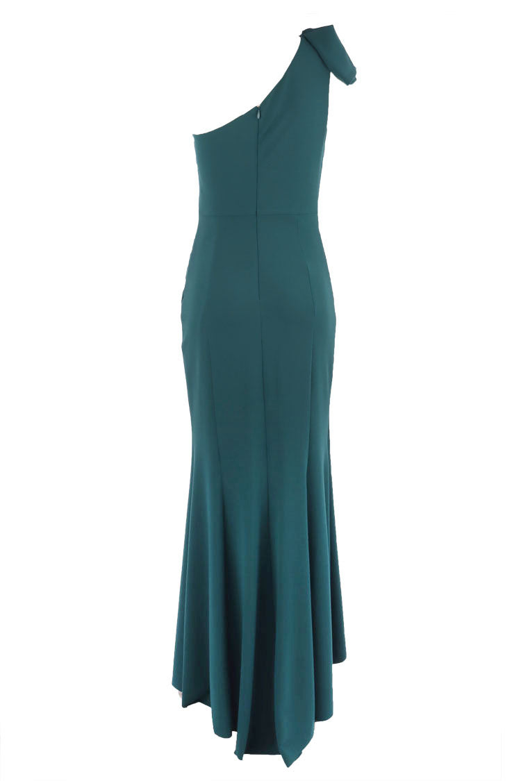 Tiffany One Shoulder Gown in Teal