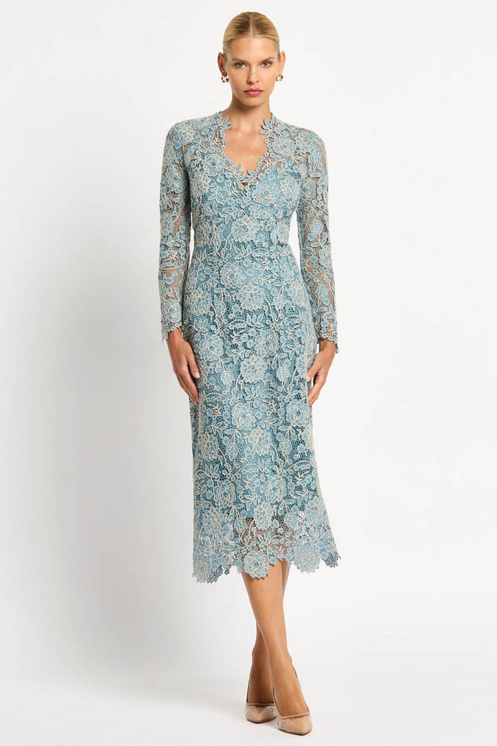 Tiffany V-Neck Dress in Light Blue