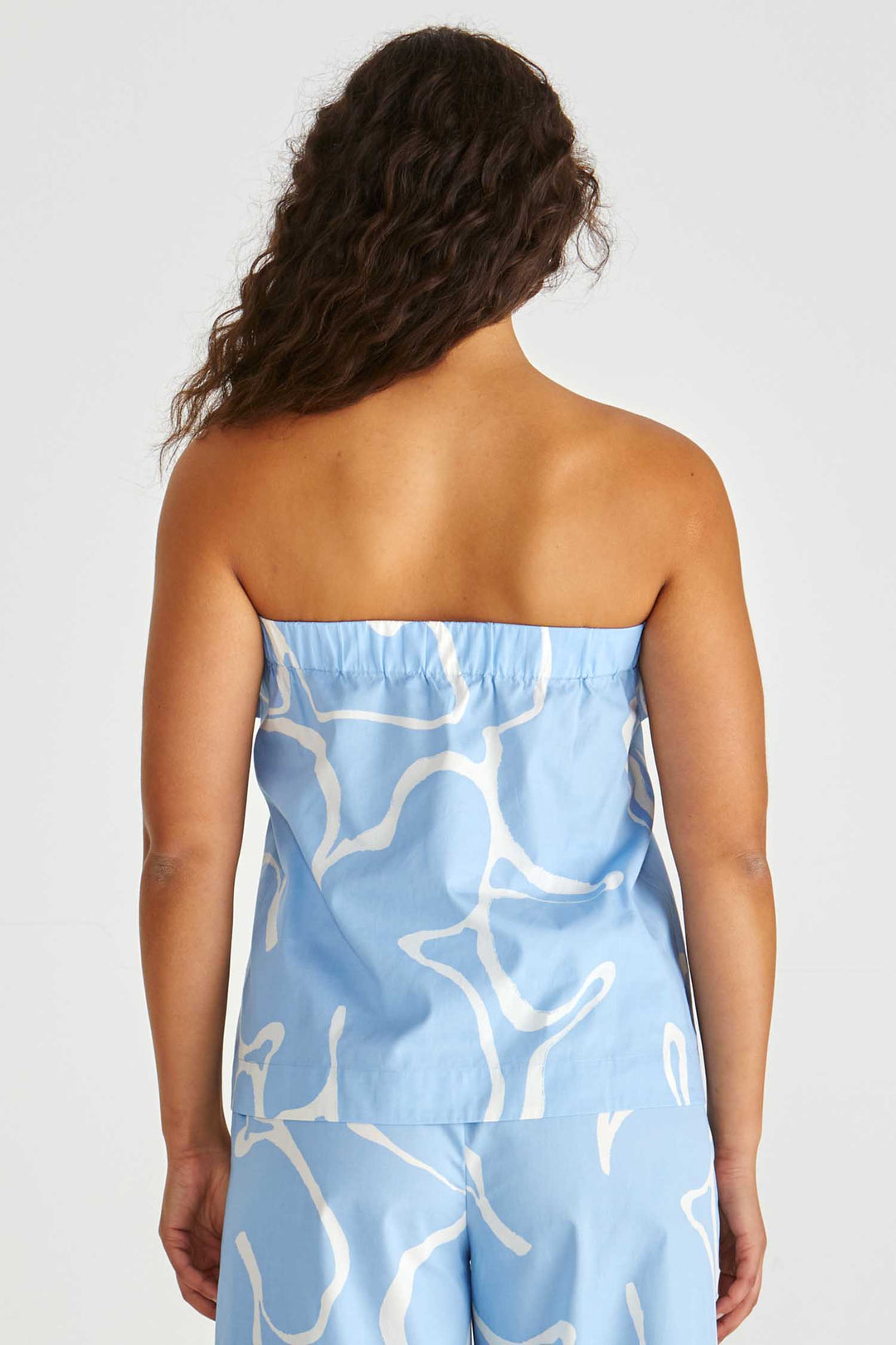 Tilda Strapless Top in Abstract Daisy