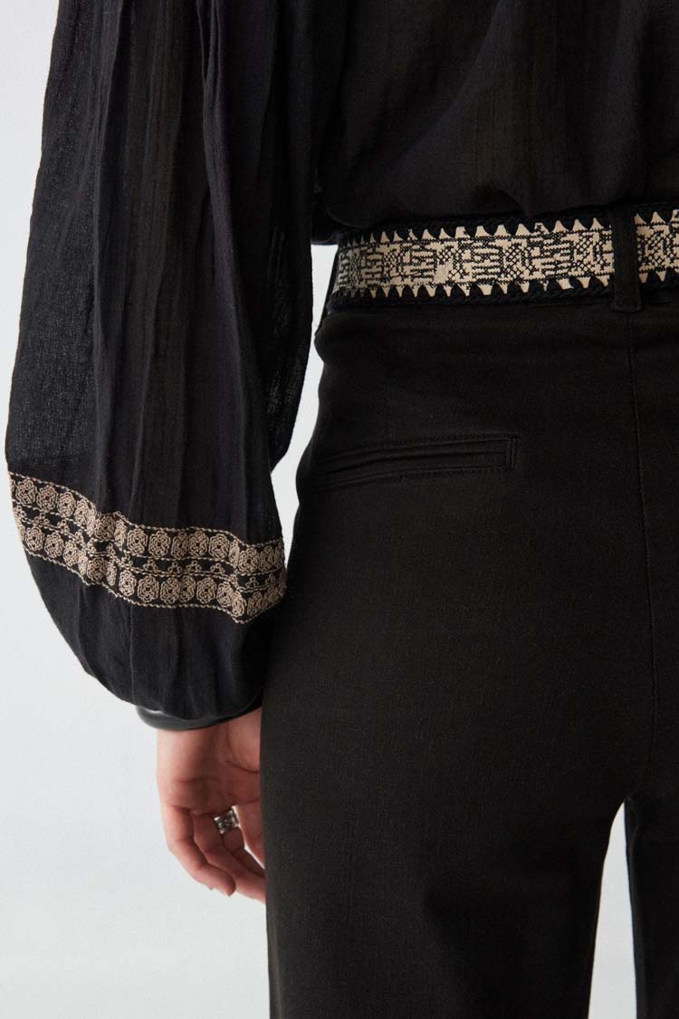 Tina Madurai Blouse in Charcoal