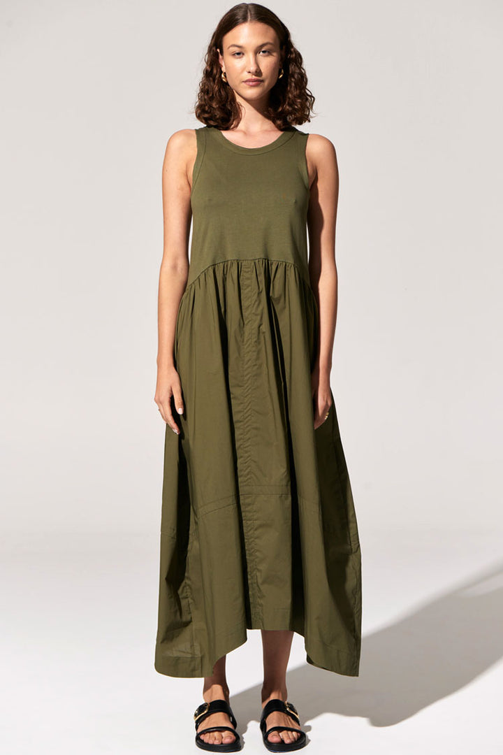 Toya Tank Dress in Khaki