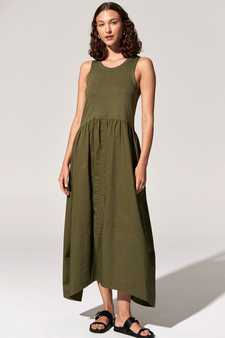 Toya Tank Dress in Khaki