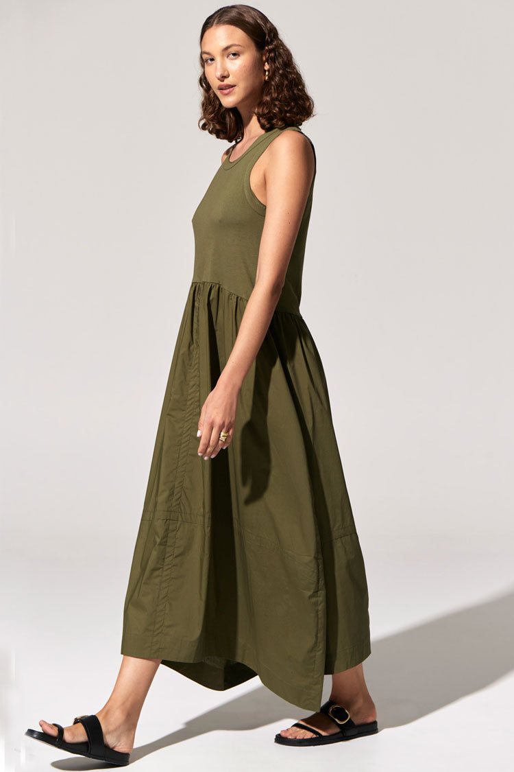 Toya Tank Dress in Khaki