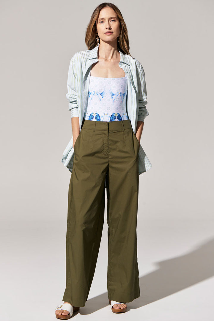 Toya Wide Leg Pant in Khaki