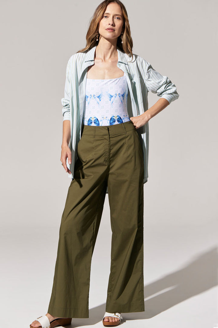 Toya Wide Leg Pant in Khaki
