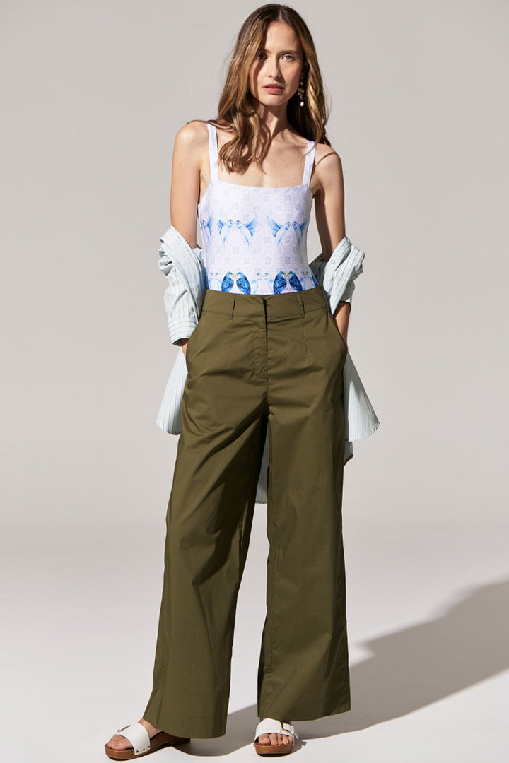Toya Wide Leg Pant in Khaki