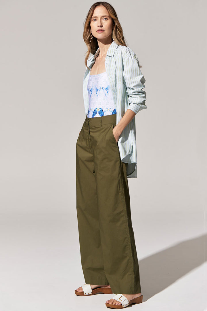 Toya Wide Leg Pant in Khaki