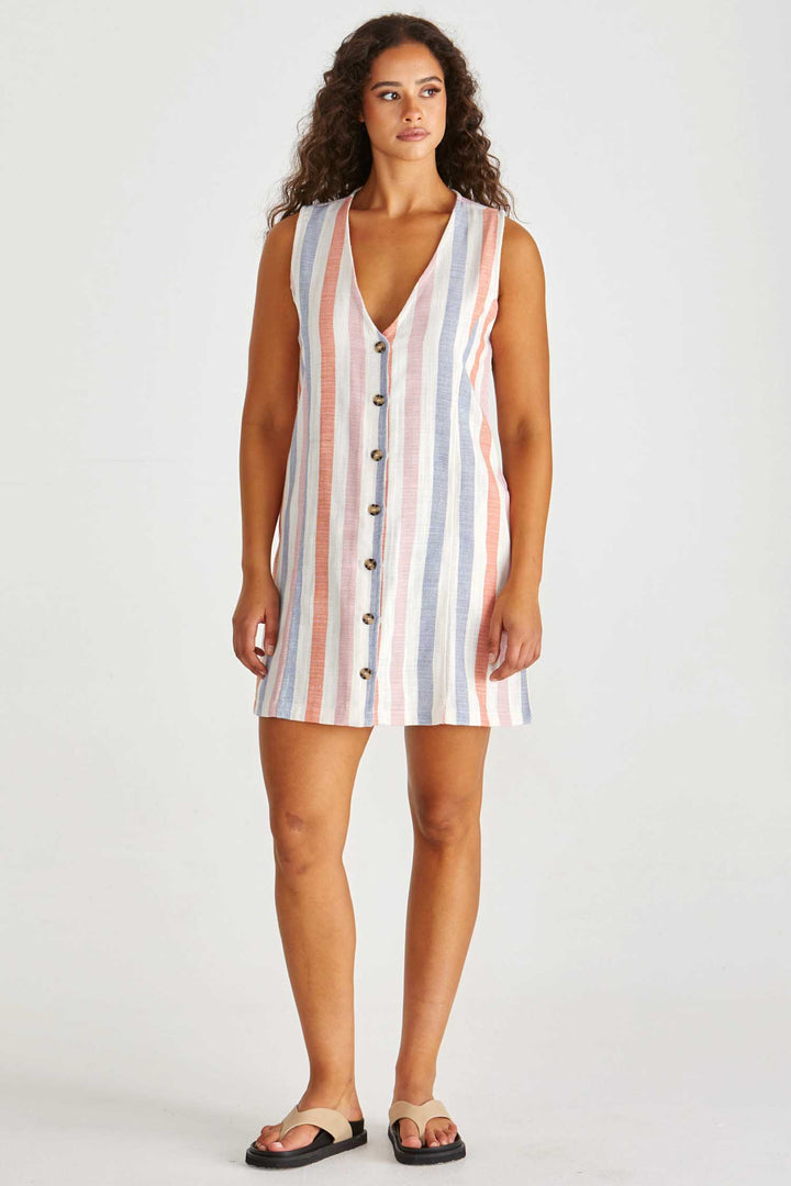 Travis Vest Dress in Stripe