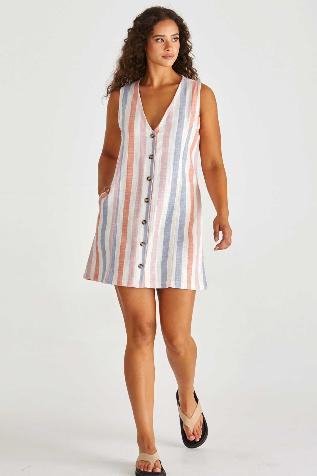 Travis Vest Dress in Stripe
