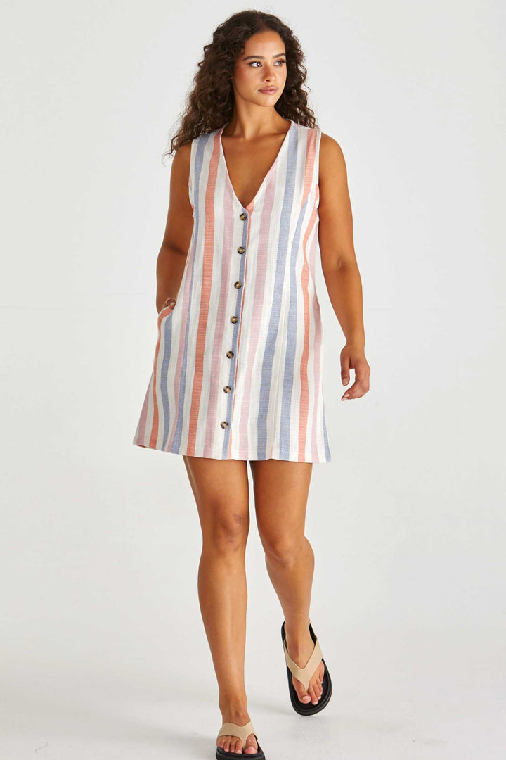 Travis Vest Dress in Stripe